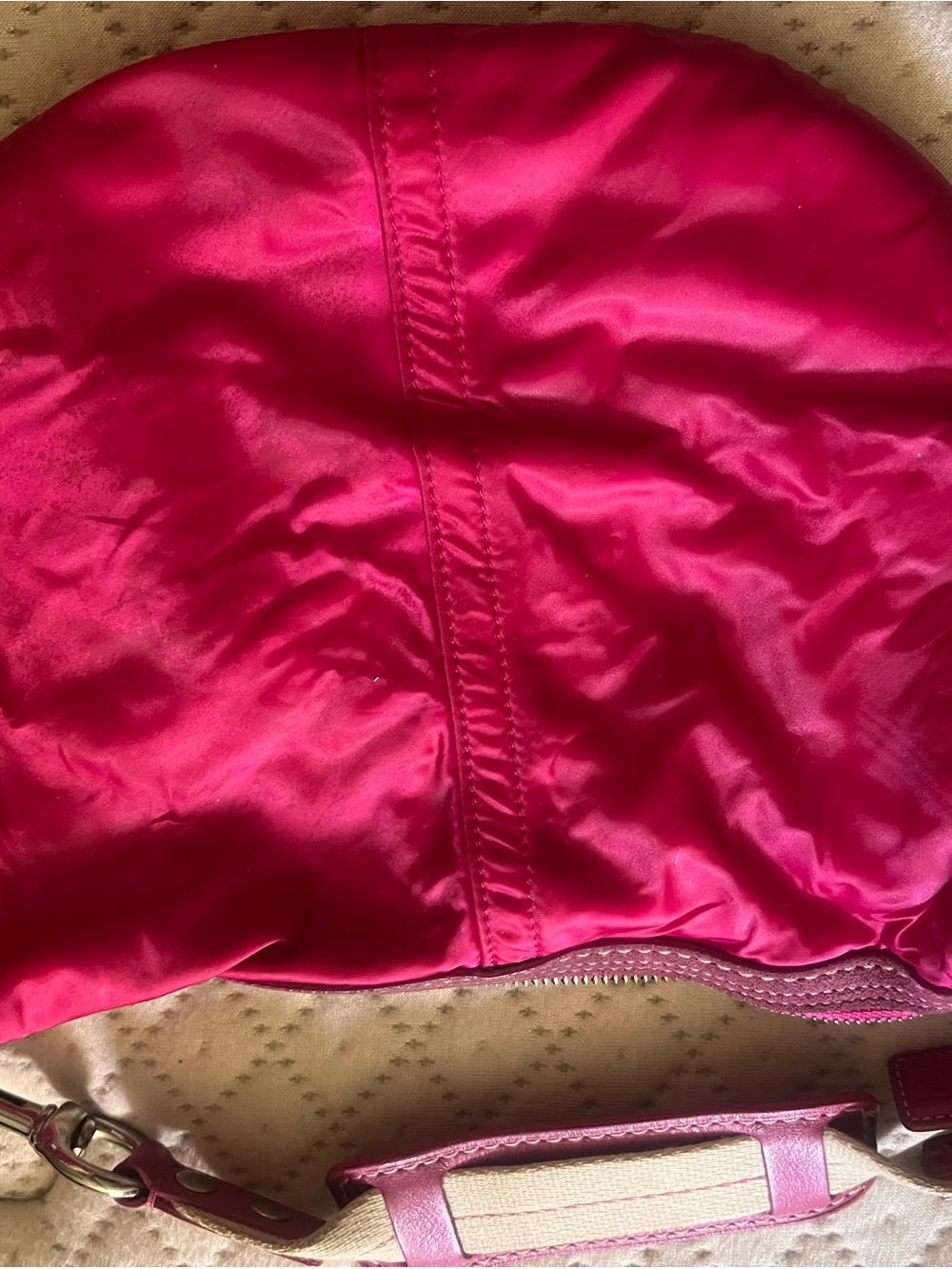 Y2K Coach Fuchsia/pink  Nylon Shoulder Bag with Silver-Tone Hardware - Picture 3 of 4